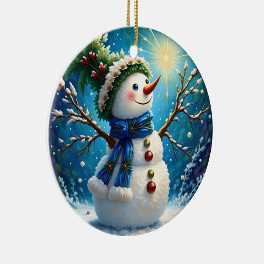 Vrolijke Snowman Ornament (Rechts)