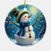 Vrolijke Snowman Ornament (Achterkant)