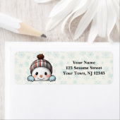 Vrolijke Snowman retour adreslabels Etiket (Insitu)