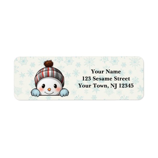 Vrolijke Snowman retour adreslabels Etiket (Voorkant)