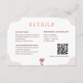 Vrolijke speelse zomer bloemendetail behuizing Kaa Informatiekaartje