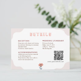 Vrolijke speelse zomer bloemendetail behuizing Kaa Informatiekaartje