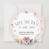 Vrolijke Speelse Zomer Flower Wedding Save the Dat Kaart (Voorkant)