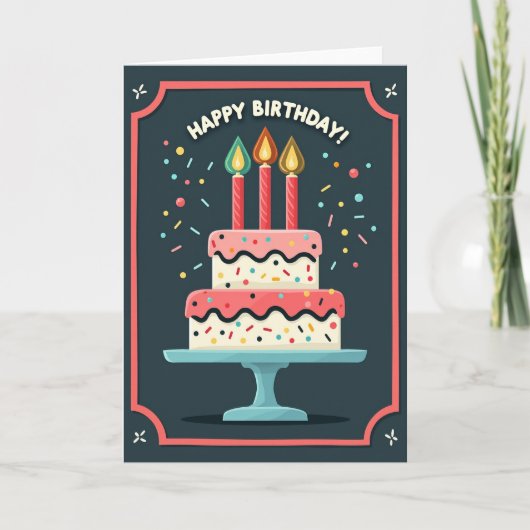 Vrolijke Spikkels Cake Kaart (Voorkant)
