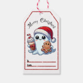 Vrolijke spook kerst labels cadeaulabel (Voorkant)