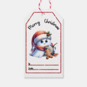 Vrolijke spook kerst labels cadeaulabel (Achterkant)