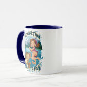 Vrolijke sprong met Finned vriend Mok (Voorkant links)