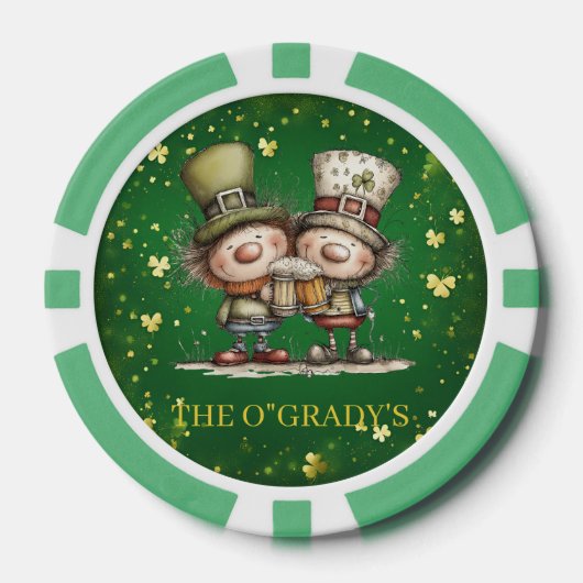 Vrolijke St. Patrick's Day-feestillustratie Poker Chips (Voorkant)