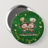 Vrolijke St. Patrick's Day-feestillustratie Ronde Button 4,0 Cm (Voorkant /achterkant)