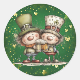 Vrolijke St. Patrick's Day-feestillustratie Ronde Sticker