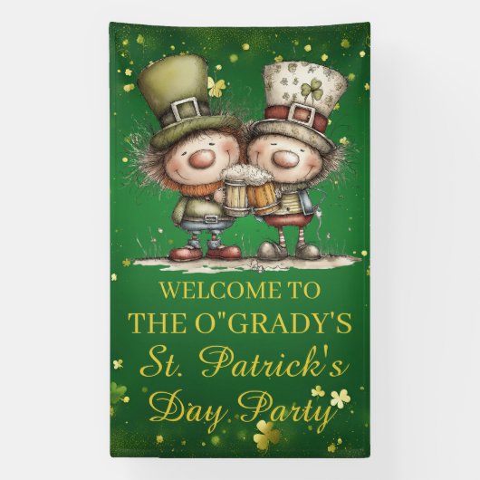 Vrolijke St. Patrick's Day-feestillustratie Spandoek (Verticaal)