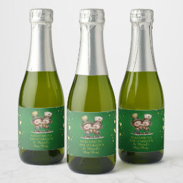 Vrolijke St. Patrick's Day-feestillustratie Sparkling Wijnetiket
