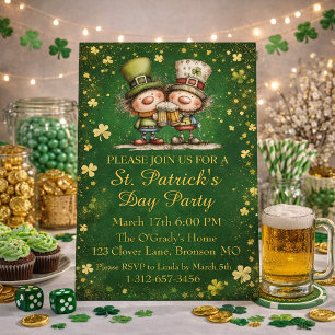 Vrolijke St. Patrick's Day-feestuitnodiging  Kaart
