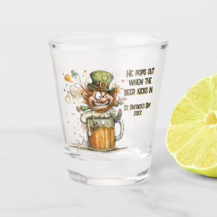 Vrolijke St. Patrick's Day Kabouter Kunst Shot Glas