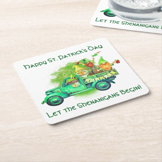 Vrolijke St. Patrick's Day, laat de Shenanigans be Kartonnen Onderzetters (Schuin)