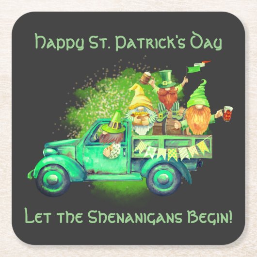 Vrolijke St. Patrick's Day, laat de Shenanigans be Kartonnen Onderzetters (Voorkant)