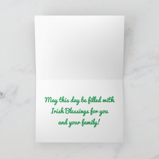 Vrolijke St. Patrick's Day Leprechaun Kaart (Binnen)