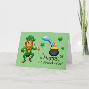Vrolijke St. Patrick's Day Leprechaun Kaart
