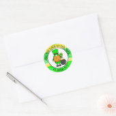 Vrolijke St Patrick's Day voor jou | Cute Leprecha Ronde Sticker (Envelop)