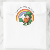 Vrolijke St Patrick's Day vrolijke Leprechaun Ronde Sticker (Tas)