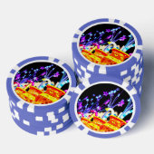 Vrolijke sterrenexplosies poker chips (Opstapeling)