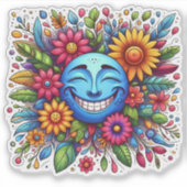 Vrolijke Stickers met een glimlachende maan (Voorkant)