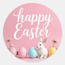 Vrolijke stickers met eitjes en konijntje