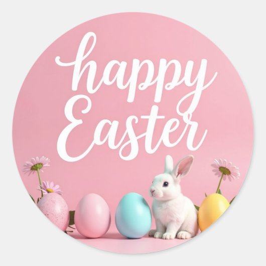 Vrolijke stickers met eitjes en konijntje (Voorkant)