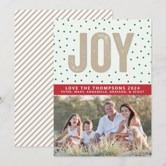 Vrolijke Stippen Feestdagenkaart (Voorkant / Achterkant)