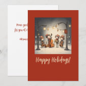 Vrolijke Straatmuzikanten Kerstmis Feestdagenkaart (Voorkant / Achterkant)