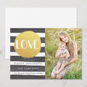 Vrolijke Strepen Vakantie Fotokaart / Liefde Feestdagenkaart (Voorkant / Achterkant)
