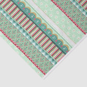 Vrolijke Stripe Green Kerstmis Tissuepapier (Detail)