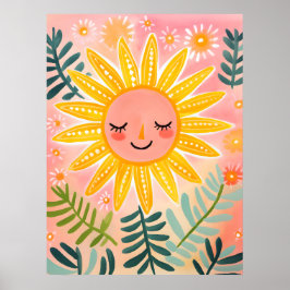 Vrolijke Sun Nursery Wall Art Poster