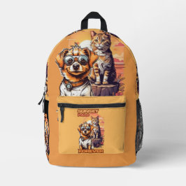 Vrolijke Sunset Animal Art Scene Bedrukte Rugzak