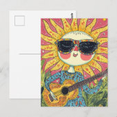 Vrolijke Sunshine spelen gitaar Briefkaart (Voorkant / Achterkant)