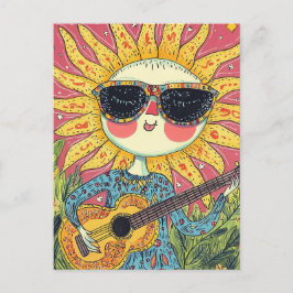 Vrolijke Sunshine spelen gitaar Briefkaart