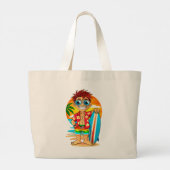 Vrolijke Surfer strand tas - Zomerse illustratie (Achterkant)