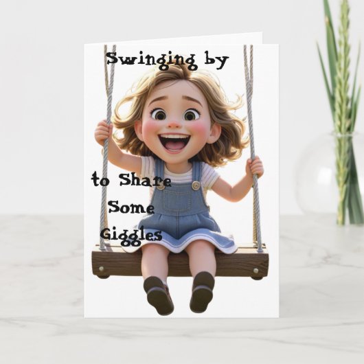 Vrolijke Swing - Lach in Beweging Wenskaart Kaart (Voorkant)