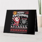 Vrolijke Swishmas Basketbal Lelijke Kerst Kerstmis Kaart (Voorkant)