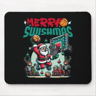 Vrolijke Swishmas Kerstmis Basketbal Grappig Muismat