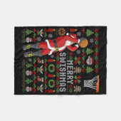 Vrolijke Swishmas Lelijke Kerstmis Bysketbyll Kers Fleece Deken (Voorkant (Horizontaal))