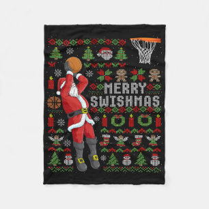 Vrolijke Swishmas Lelijke Kerstmis Bysketbyll Kers Fleece Deken