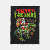 Vrolijke T-Kerstmis Kerstmis Kerstmis T Rex Dinosa Fleece Deken (Voorkant)