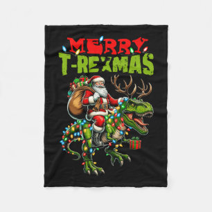 Vrolijke T-Kerstmis Kerstmis Kerstmis T Rex Dinosa Fleece Deken