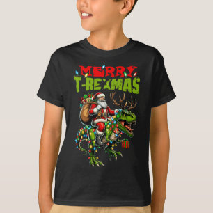 Vrolijke T-Kerstmis Kerstmis Kerstmis T Rex Dinosa T-shirt