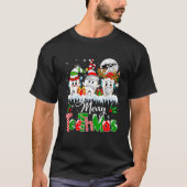 Vrolijke Teethmas Kerstmis Drie Santa Elf Rendier  T-shirt (Voorkant)
