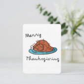 Vrolijke Thanksgiving, kalkoen in kerstverlichting Feestdagenkaart (Staand voorkant)