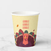 Vrolijke Thanksgiving Turkije Herfst Papier Cup Papieren Bekers (Voorkant)