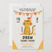 Vrolijke Tiger Cat verjaardagsfeest Kaart (Voorkant)