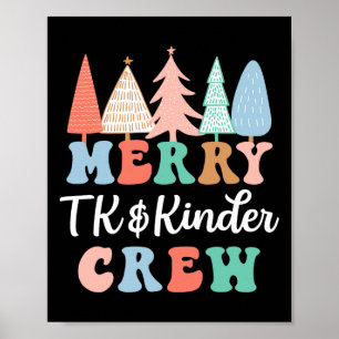 Vrolijke Tk En Kinder Crew Kleuterjuf Kerstmis Poster